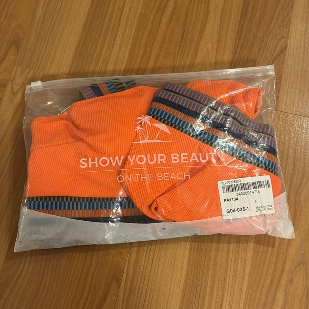 Brand New Popvil Vibrant Orange Bikini Set. Size large. High waisted. - Picture 11 of 11